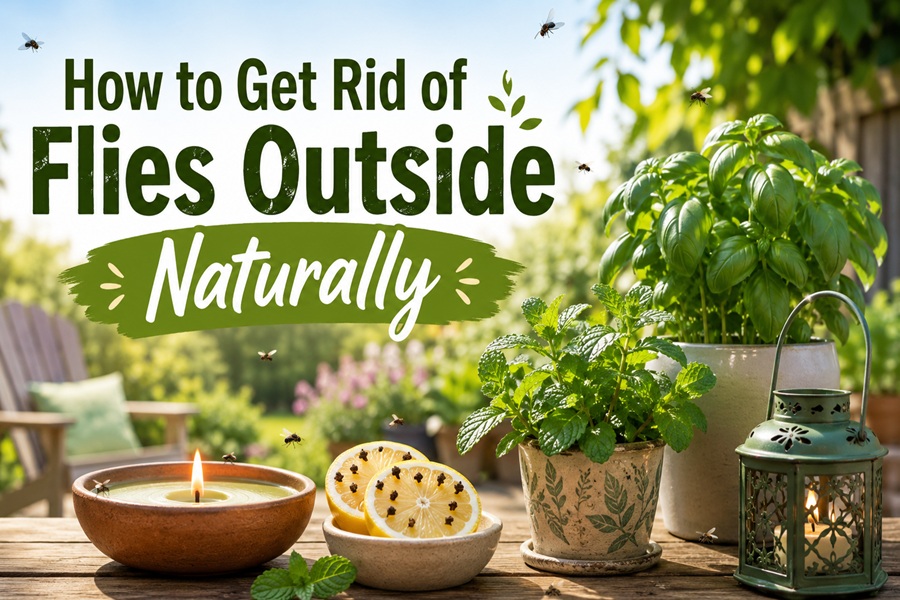 how to get rid of flies outside naturally